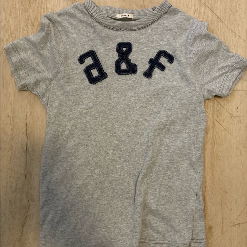 Abercrombie & Fitch Gray Tee with Navy Accents